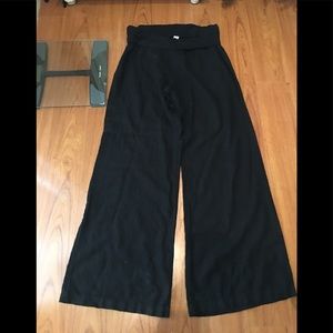 Linen roll over waist pants